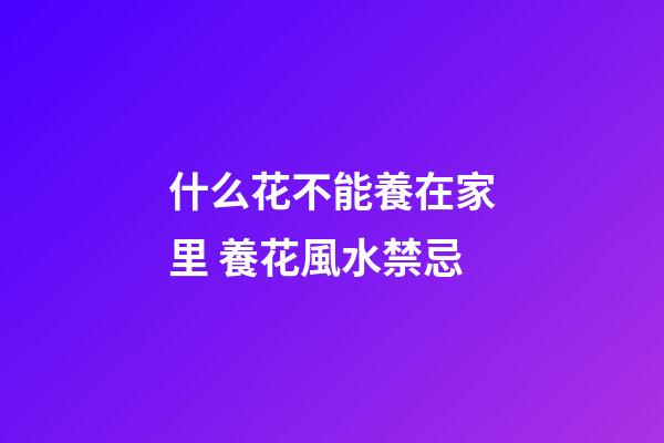 什么花不能養在家里 養花風水禁忌